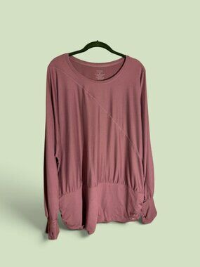 Tahari Sport Long Sleeve Rose/Mauve Long Sleeve Ruched Hem w/Thumb Holes Sz 3X